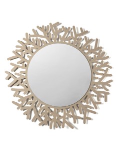 Arti & Mestieri - Specchio da parete Coral-beige ∅ 90 cm , specchio ∅ cm 71