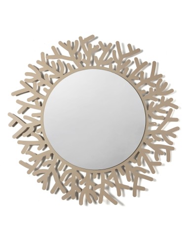 Arti & Mestieri - Specchio da parete Coral-beige ∅ 90 cm , specchio ∅ cm 71