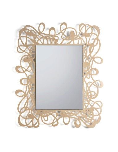 Arti & Mestieri - Specchio da parete Scarabocchio-beige 80 x 96 cm di altezza, specchio 42 x 58 cm di altezza