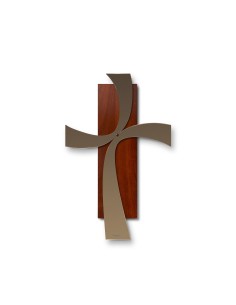 Arti & Mestieri - Crocifisso da parete Two piccolo-bronzo 28 x 44 cm di altezza