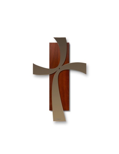 Arti & Mestieri - Crocifisso da parete Two piccolo-bronzo 28 x 44 cm di altezza