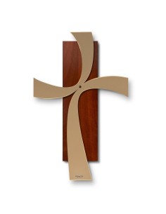 Arti & Mestieri - Crocifisso da parete Two grande-oro laccato-40 x 62 cm di altezza