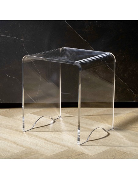 Vesta Home - Sgabello Othello Xs·trasparente·32,5 X 29,5 X 36,5 H Th. 12 Mm