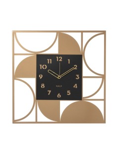 Arti & Mestieri - Orologio da parete di design Glam oro laccato/nero cm 50x50H