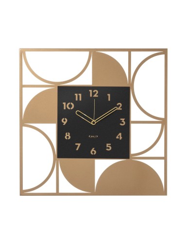 Arti & Mestieri - Orologio da parete di design Glam oro laccato/nero cm 50x50H