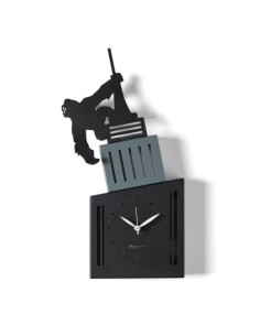 Arti & Mestieri - Orologio da parete di design King Kong nero/petrolio/nero 21x5x40h cm