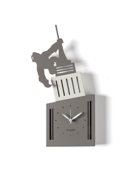 Arti & Mestieri - Orologio da parete di design King Kong fango/avorio/fango 21x5x40h cm