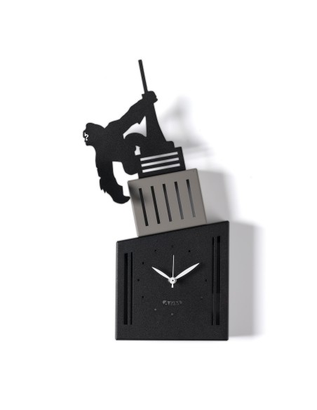 Arti & Mestieri - Orologio da parete di design King Kong nero/fango/nero 21x5x40h cm