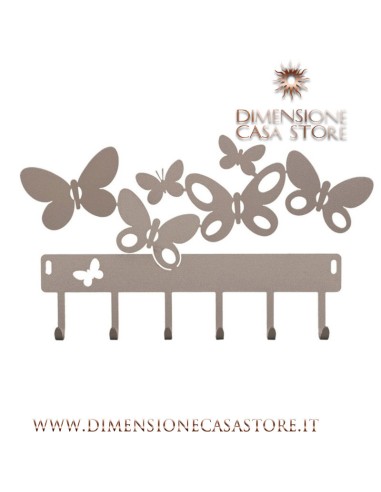 Arti & Mestieri - Portachiavi moderno da parete "Butterfly"-31 x-beige 17 cm di altezza