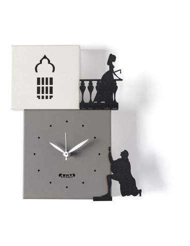 Arti & Mestieri - Orologio da parete di design Romeo e Giulietta fango/avorio/nero 24x5x26h cm