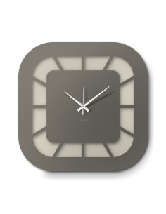 Arti & Mestieri - Orologio da parete minimal Exo avorio/fango 50x50h cm