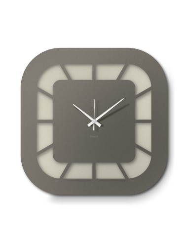 Arti & Mestieri - Orologio da parete minimal Exo avorio/fango 50x50h cm