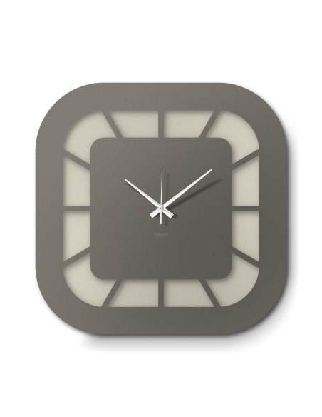 Arti & Mestieri - Orologio da parete minimal Exo avorio/fango 50x50h cm