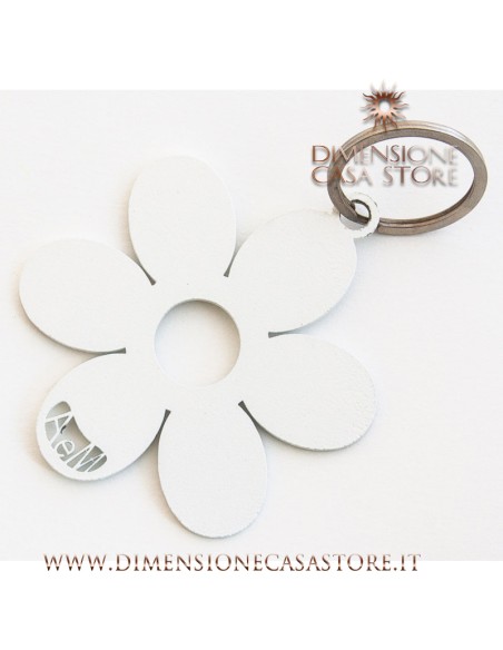 Arti & Mestieri - Portachiavi di design Fiorellino-bianco