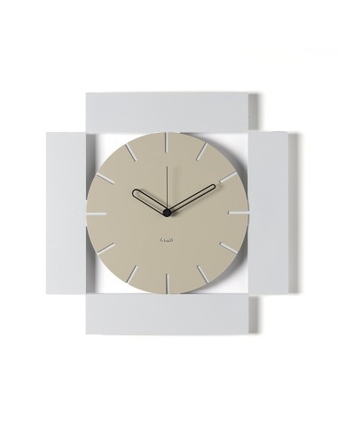 Arti & Mestieri - Orologio da parete minimal Radical fango/avorio 50x50h cm