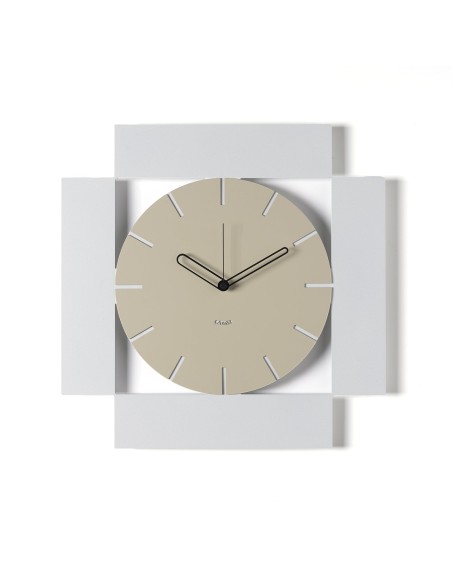 Arti & Mestieri - Orologio da parete minimal Radical fango/avorio 50x50h cm