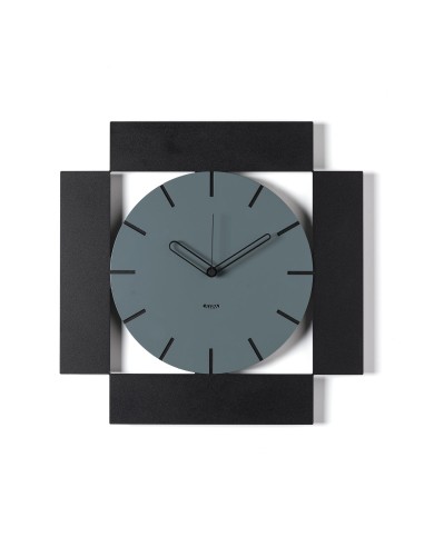 Arti & Mestieri - Orologio da parete minimal Radical  nero/petrolio 50x50h cm