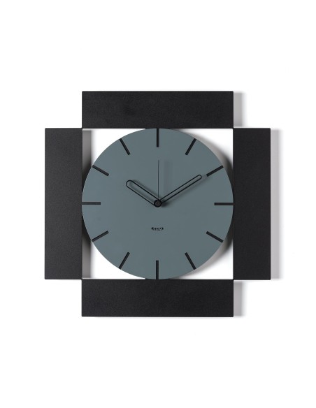Arti & Mestieri - Orologio da parete minimal Radical  nero/petrolio 50x50h cm
