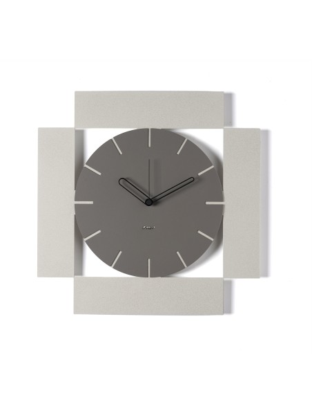 Arti & Mestieri - Orologio da parete minimal Radical avorio/fango 50x50h cm