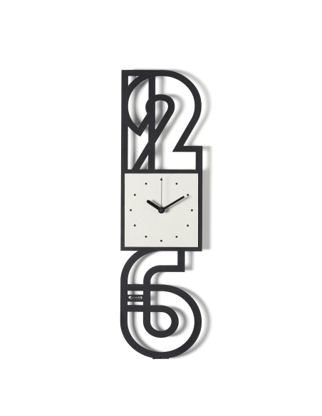 Arti & Mestieri - Orologio da parete di design Neville nero/oro laccato 20x70h cm