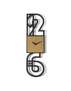 Arti & Mestieri - Orologio da parete di design Neville nero/oro laccato 20x70h cm