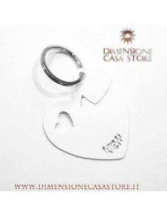 Arti & Mestieri - Portachiavi di design Cuori-bianco