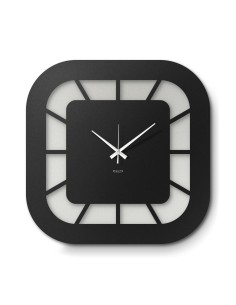 Arti & Mestieri - Orologio da parete minimal Exo bianco marmo/nero 50x50h cm