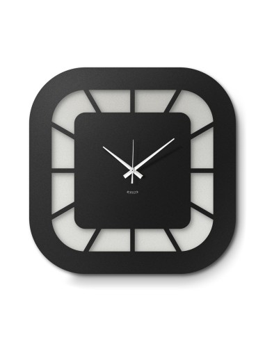 Arti & Mestieri - Orologio da parete minimal Exo bianco marmo/nero 50x50h cm