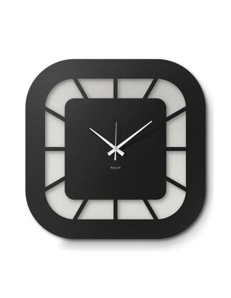 Arti & Mestieri - Orologio da parete minimal Exo bianco marmo/nero 50x50h cm