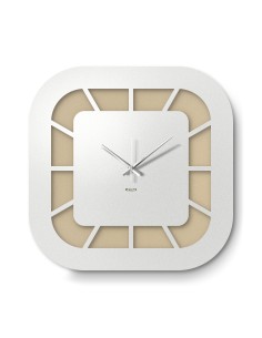 Arti & Mestieri - Orologio da parete minimal Exo bianco marmo/nero 50x50h cm 2