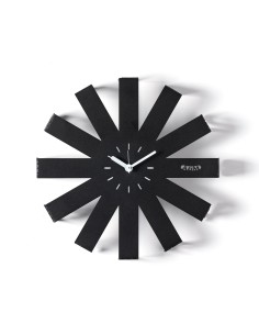 Arti & Mestieri - Orologio da parete di design Lumor nero/bianco marmo ⌀ 37,5x6,5P cm
