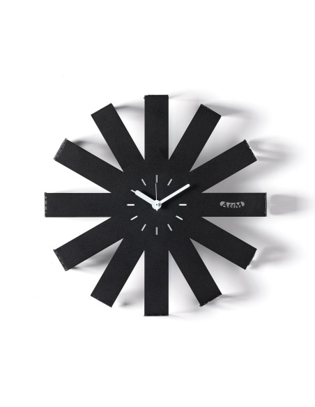 Arti & Mestieri - Orologio da parete di design Lumor nero/bianco marmo ⌀ 37,5x6,5P cm