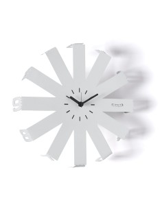 Arti & Mestieri - Orologio da parete di design Lumor bianco marmo/nero ⌀ 37,5x6,5P cm