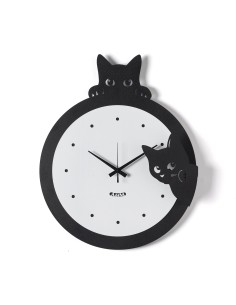 Arti & Mestieri - Orologio da parete di design Silvestro nero/bianco marmo 41x50h cm