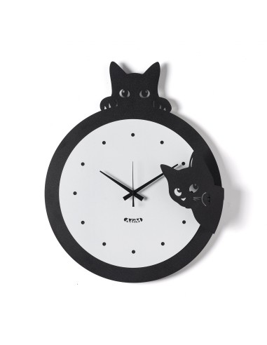 Arti & Mestieri - Orologio da parete di design Silvestro nero/bianco marmo 41x50h cm