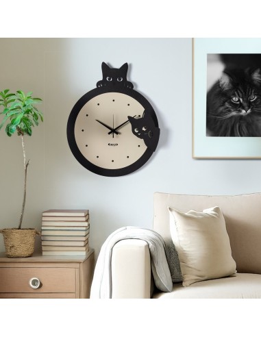 Arti & Mestieri - Orologio da parete di design Silvestro nero/bianco marmo 41x50h cm