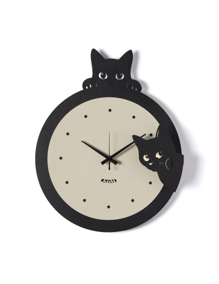 Arti & Mestieri - Orologio da parete di design Silvestro nero/crema 41x50h cm