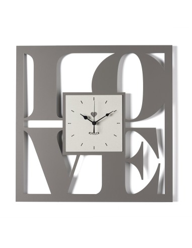 Arti & Mestieri - Orologio da parete di design Love fango/avorio 50x50h cm
