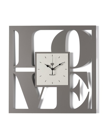 Arti & Mestieri - Orologio da parete di design Love fango/avorio 50x50h cm