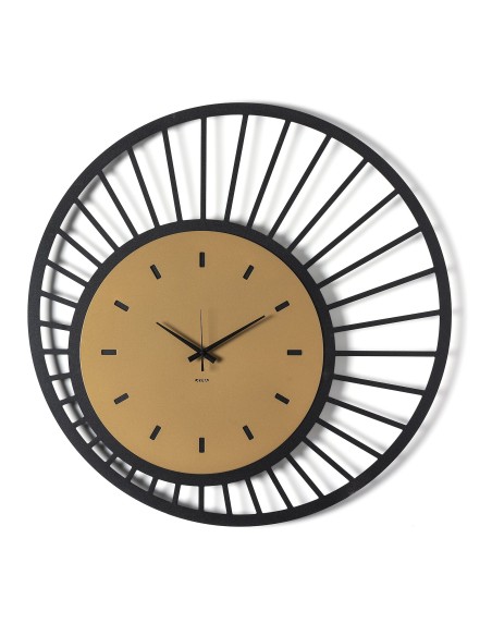 Arti & Mestieri - Orologio da parete di design Ray nero/oro laccato ⌀ 70 cm