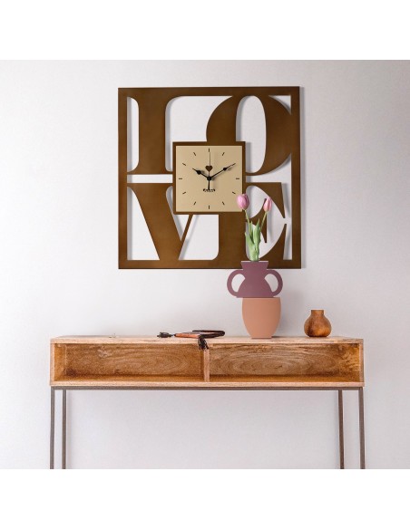 Arti & Mestieri - Orologio da parete di design Love nero/avorio 50x50h cm