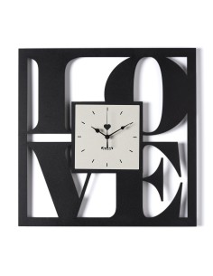 Arti & Mestieri - Orologio da parete di design Love nero/avorio 50x50h cm