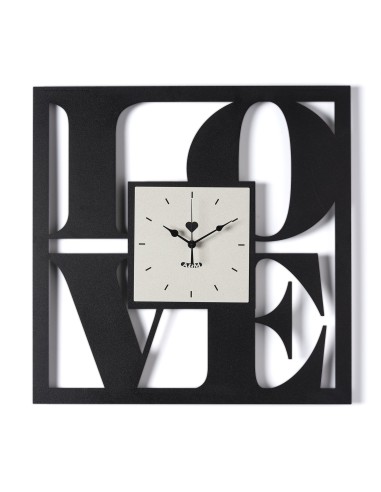 Arti & Mestieri - Orologio da parete di design Love nero/avorio 50x50h cm