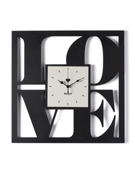 Arti & Mestieri - Orologio da parete di design Love nero/avorio 50x50h cm