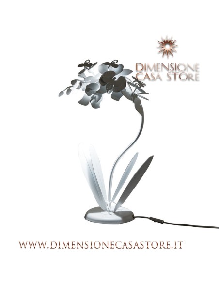 Arti & Mestieri - Lampada da tavolo floreale Orchidea piccola-bianco cm 38x20Px57H