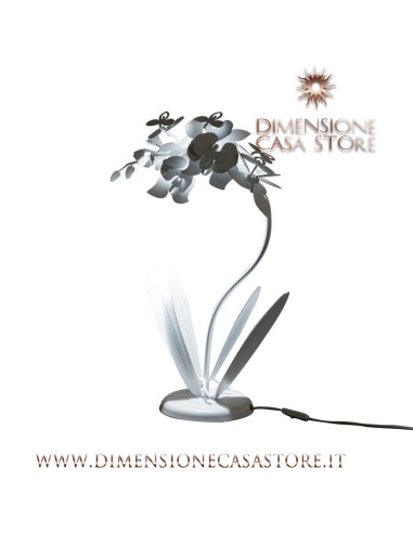 Arti & Mestieri - Lampada da tavolo floreale Orchidea piccola-bianco cm 38x20Px57H