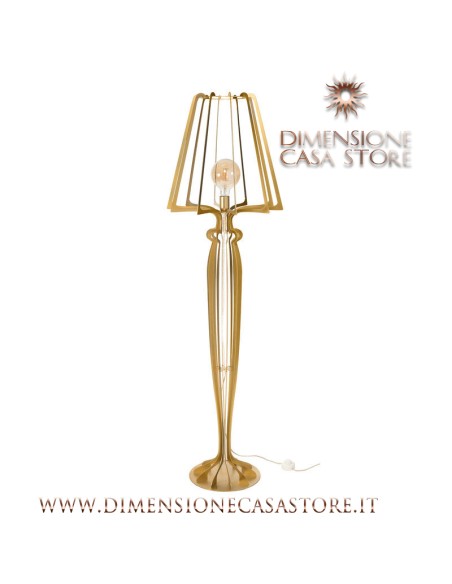 Arti & Mestieri - Lampada moderna da terra per soggiorno Minerva-oro trasparente Ø48x166H