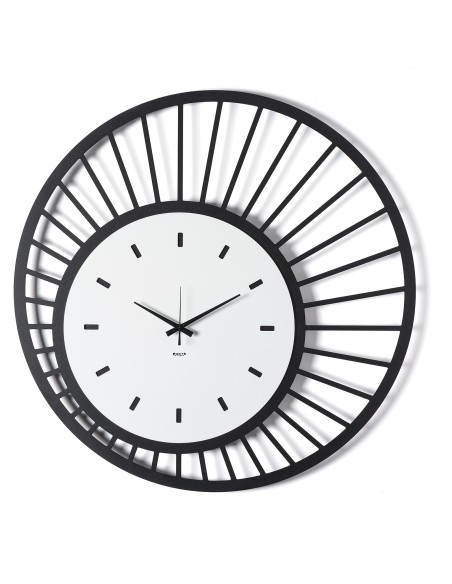 Arti & Mestieri - Orologio da parete di design Ray  nero/bianco marmo ⌀ 70 cm