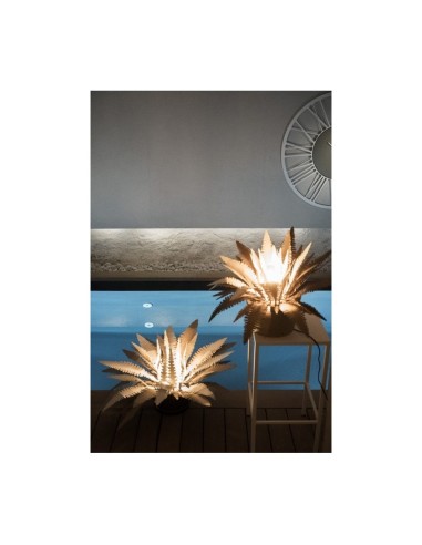 Arti & Mestieri - Lampada da terra pianta felce grande Beige Avorio Ø100x50h