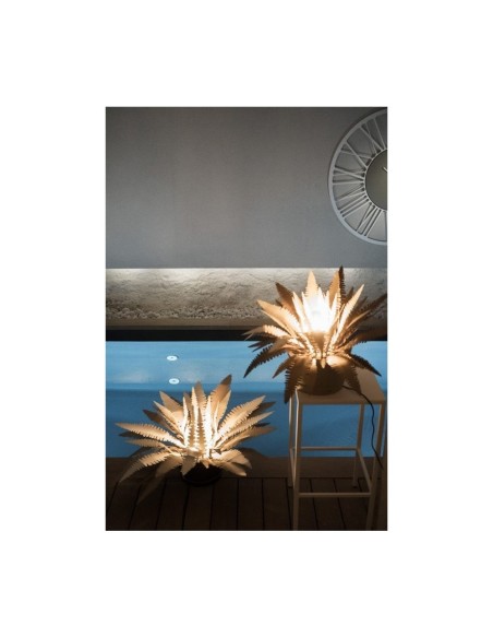 Arti & Mestieri - Lampada da terra pianta felce grande Beige Avorio Ø100x50h